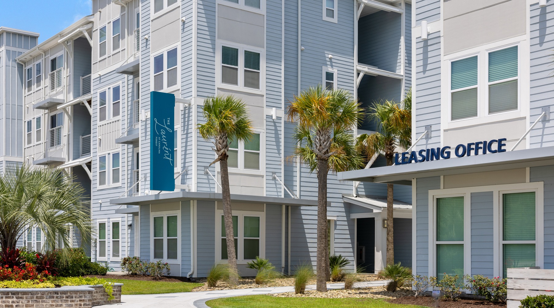 The Laurent at Carolina Forest community leasing office exterior view The Laurent at Carolina Forest community leasing office exterior view
