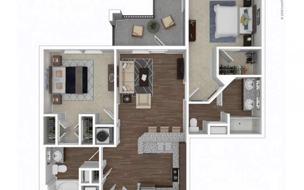 The Waccamaw 2 bed and 2 bath floorplan at The Laurent at Carolina Forest The Waccamaw 2 bed and 2 bath floorplan at The Laurent at Carolina Forest